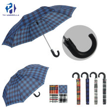 2 Folding Auto Open Promotion Umbrella with Grid Prints Design Umbrellas